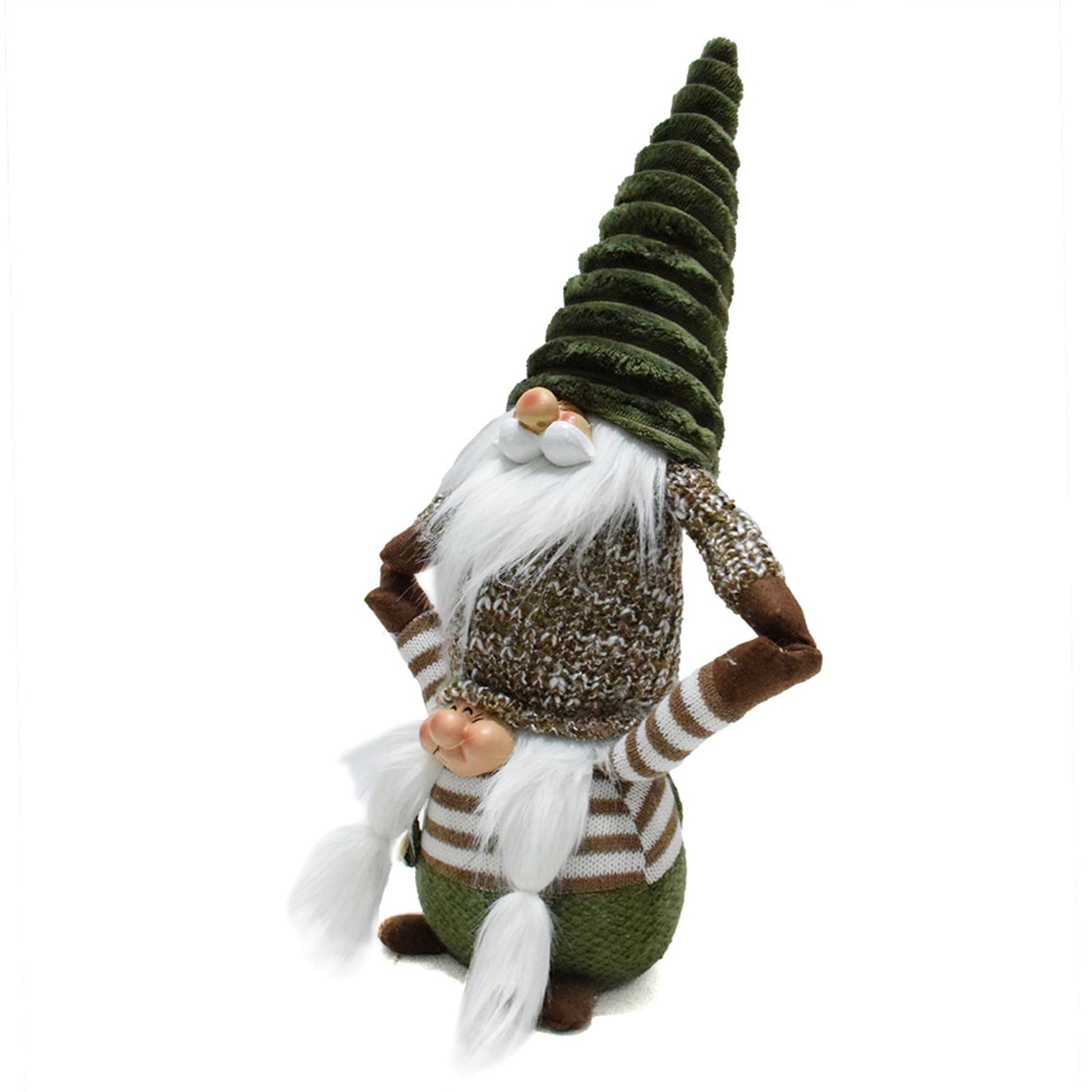 Figurines naines de Noël empilées sculptées à la main avec finitions soignées d'hiver