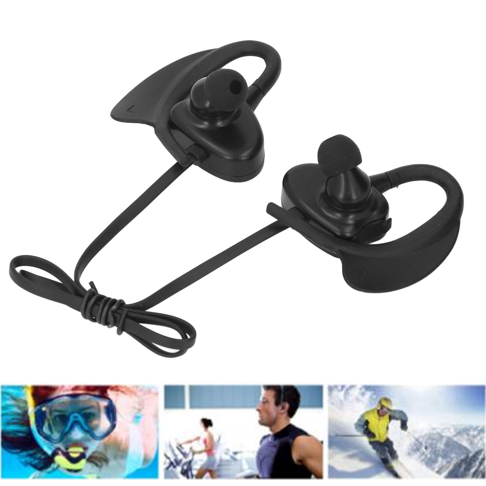 Słuchawki Bluetooth, Wodoodporne Słuchawki IPX8 do Pływania, Pływania w Uszy Wbudowane w pamięć 32 GB, Redukcja Hałasu, Dopasowanie do Sportu, Treningów, Biegania