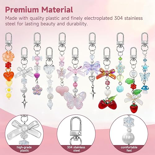 Miniatura 6 de 12 llaveros para brillo de labios con dijes con perforador y caja de almacenamiento, kit de llavero portátil de bálsamo labial, accesorios de