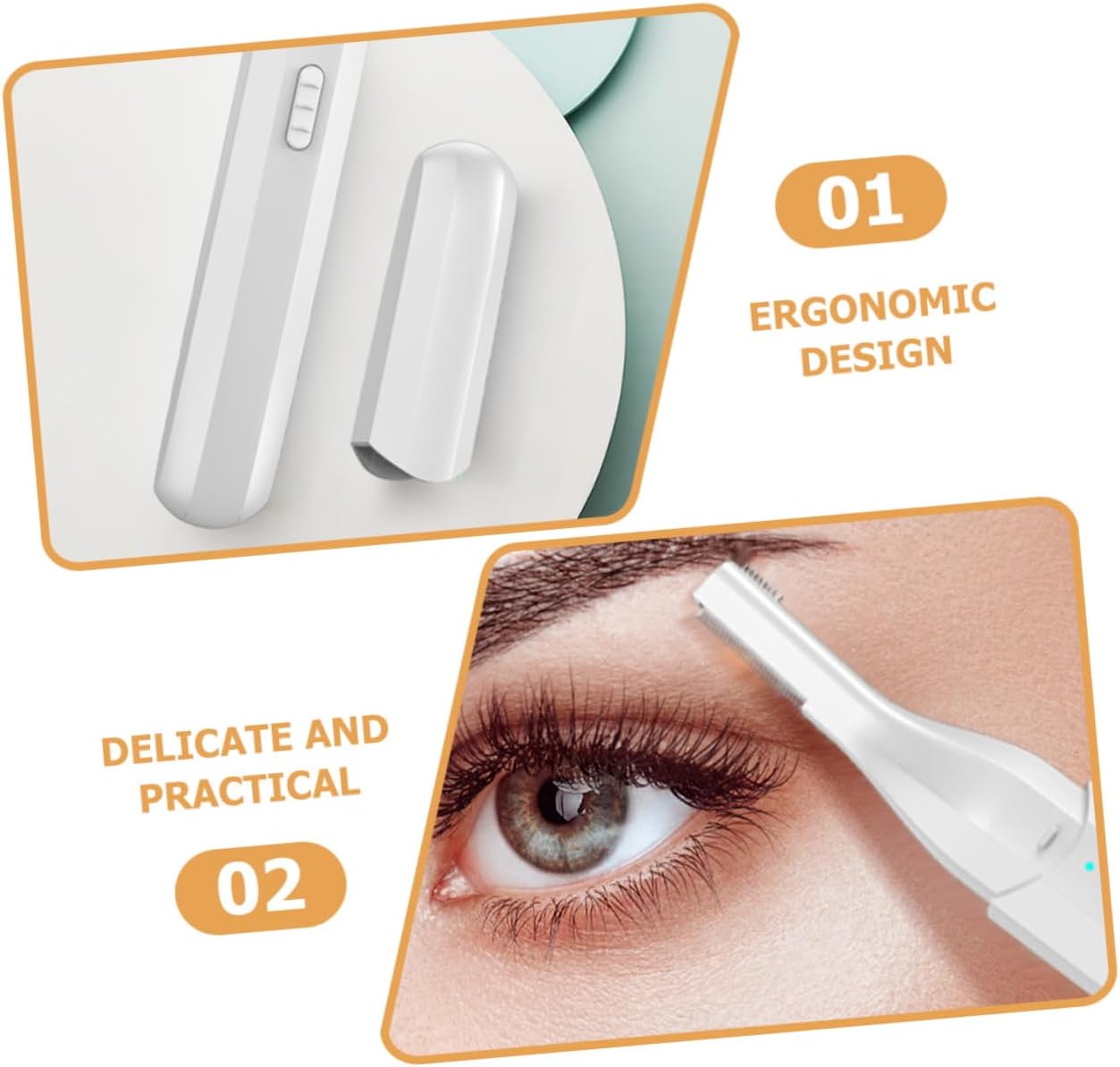 Outanaya 1set Electric Eyebrow Trimmer for Men Women USB Rechargeable Hair Removal Device for Eyebrows Nose and Facial Hair Lightweight Portable Grooming Tool for Home and Travel Use