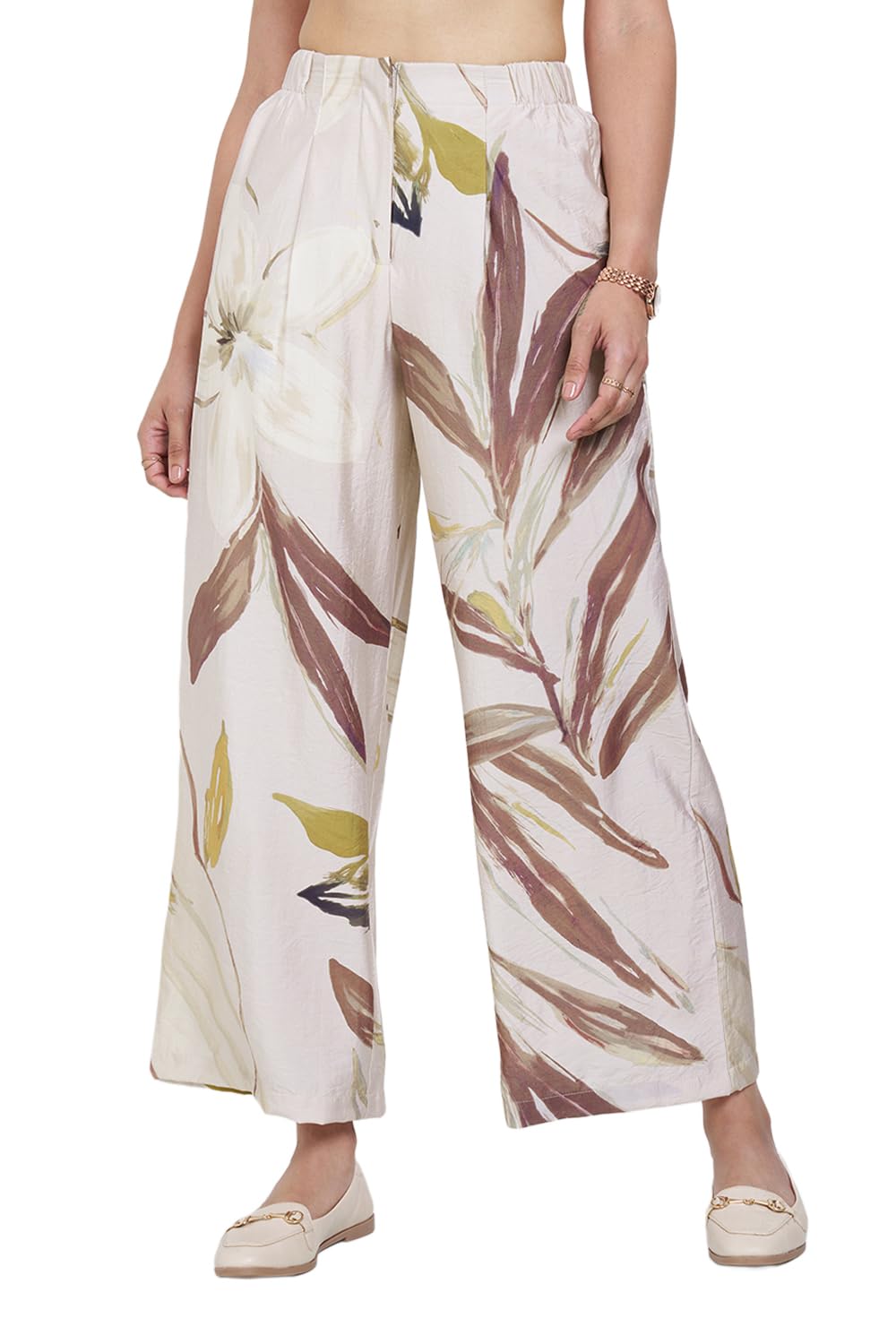 annabelle by pantaloons Women's 100% Viscose Bottom | Wide Leg Fit | High Rise Waist | Ankle Length-picture-38