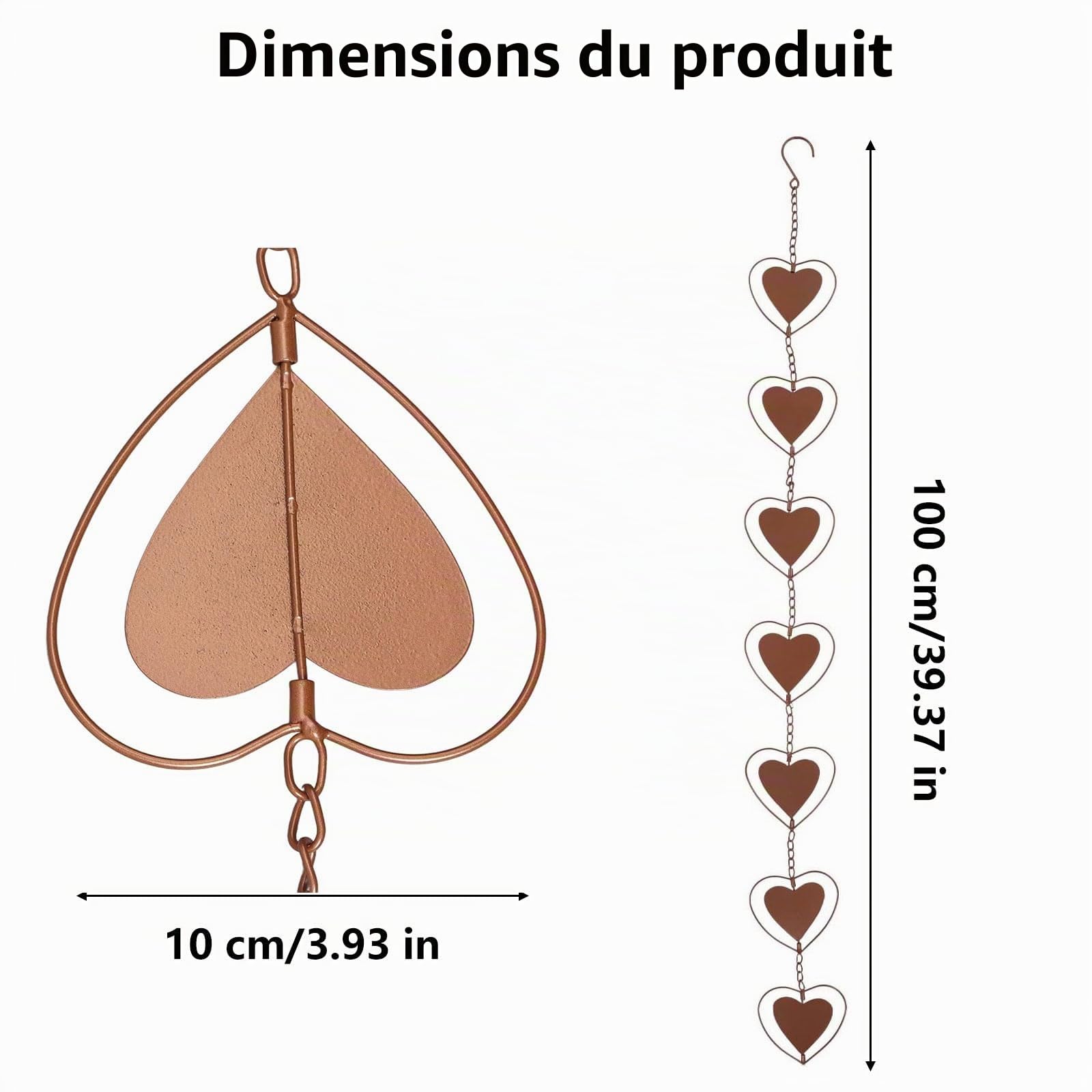 Chaîne De Pluie En Métal, Chaîne d'Eau De Pluie, Chaîne De Pluie Pour Gouttières, Chaîne De Pluie Décorative, Pour Les Décorations De Jardin à l'Extérieur, Décoratif Pour Le Jardin, La Terrasse