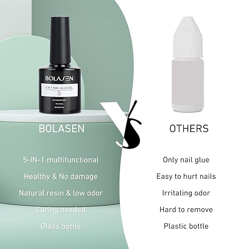 Miniatura 9 de BOLASEN Lámpara de uñas LED UV con 2 piezas 5 en 1 pegamento de uñas de gel - SUNX Plus