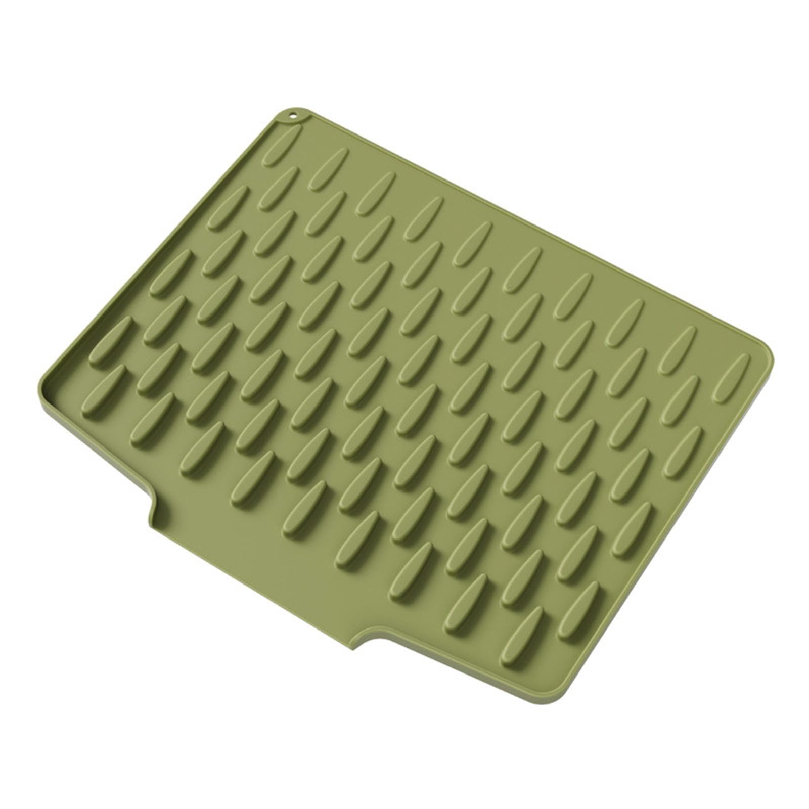 Xjdzineq Sloped Silicone Kitchen Drain Tray Efficient Drainage Pad Countertop Organiser Draining Mat for Kitchen Countertop