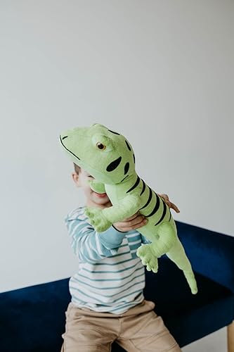 Miniatura 3 de The Petting Zoo Green Tree Monitor de peluche, regalos para niños, animales reptiles salvajes Onez, juguete de peluche de monitor de árbol verde, 22