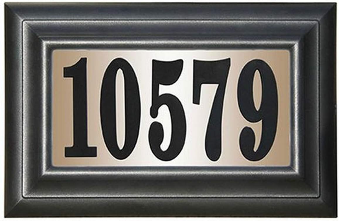 Edgewood Classic Rectangular Plastic Lighted Address Plaque , Black