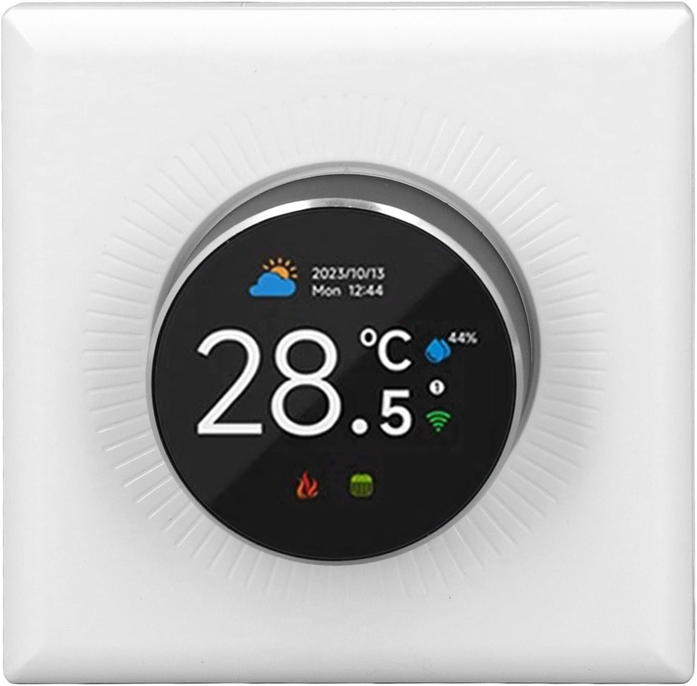 Smart Thermostat, Programmable Wi Fi Thermostat with Two Way Rotating Knob Adjustment, 1.32 inch TFT Screen, Support Voice Control