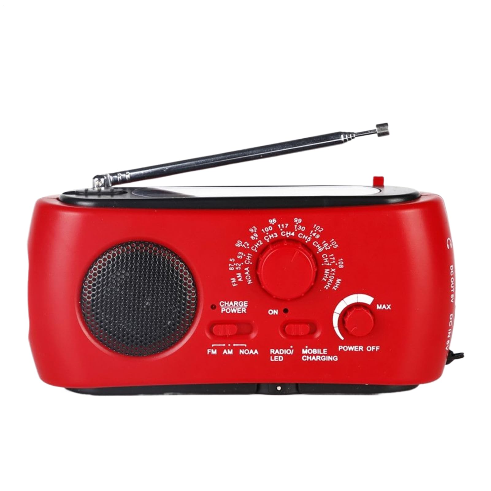 Radio con manivela para emergencias sin batería con linterna AM/FM 8