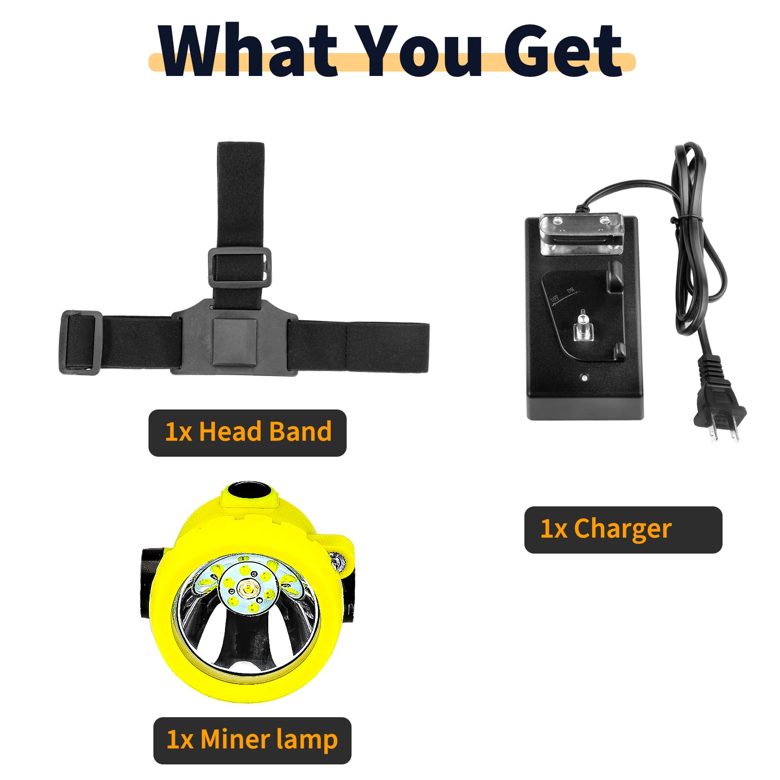 Hunting Friend Kohlebergbauer LED Licht Bergbau Stirnlampe BK2000 Explosion RRoof Bergbau Licht Wasserdicht Saftety Cap Lamp Wiederaufladbare Kohle Minen Lap, gelb