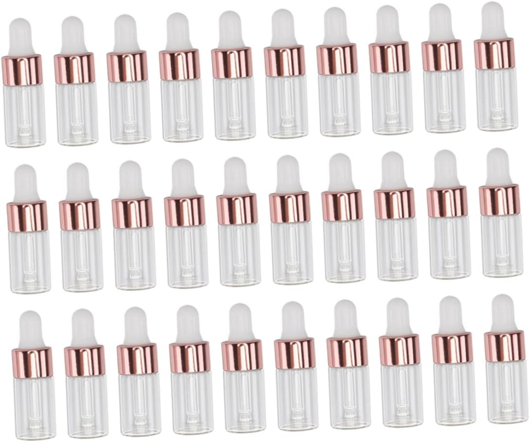 minkissy 50pcs Glass Dropper Bottles Essential Oil Sample Vials Dropper for Oils