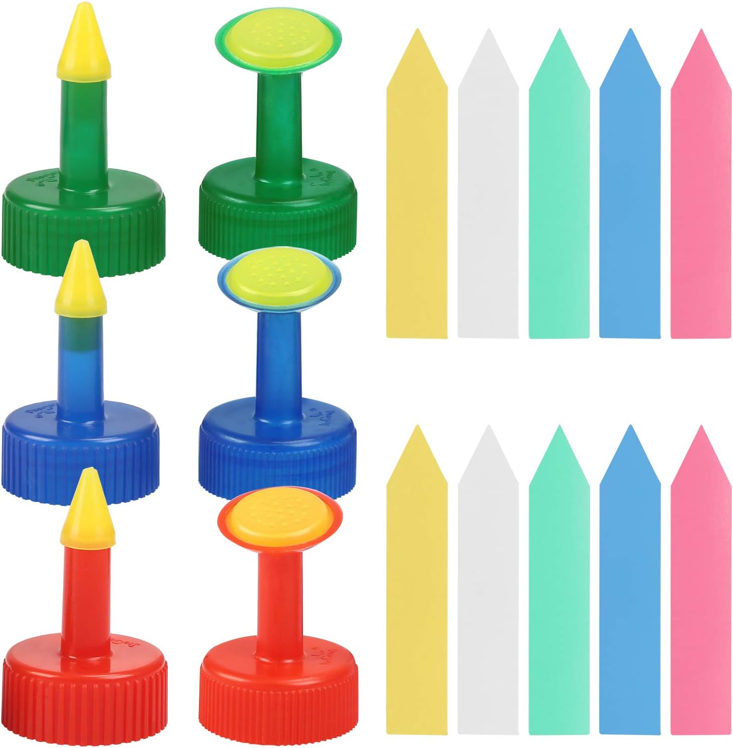 LAMEK 16pcs Bottle Top Watering 6pcs Plastic Plant Waterers Nozzle