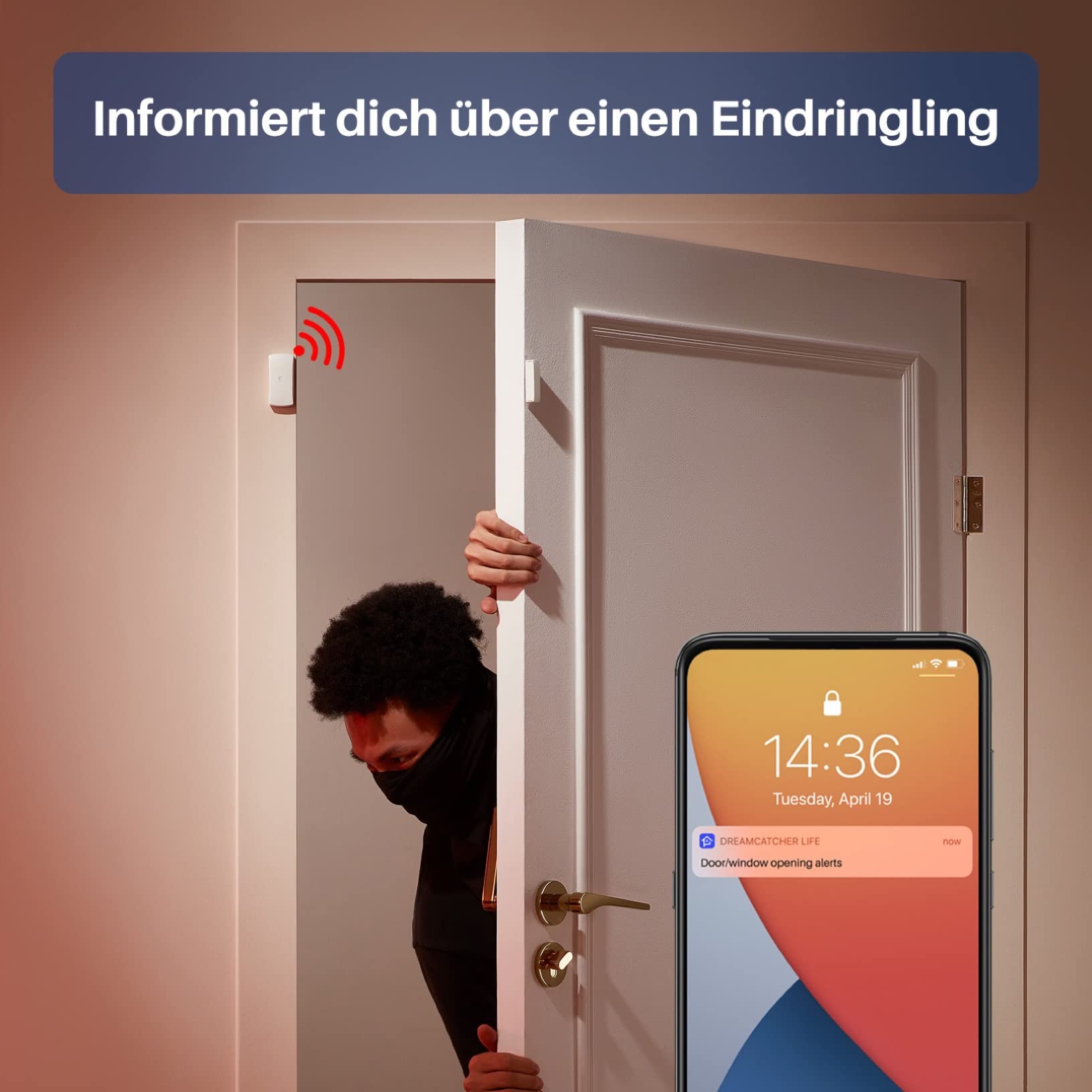 Chuango LTE-400 - WiFi + 4G Alarm System, kabelloses Haussicherheitssystem mit Basisstation, 93 db, 2 Tür-/ Fenstersensoren, haustiersicherem Bewegungsmelder und 2 handlichen Fernbedienungen