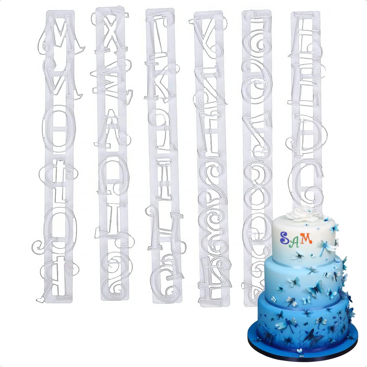 6 PCS Alphabet Cookie Stamps Set, Including Numbers and Punctuation