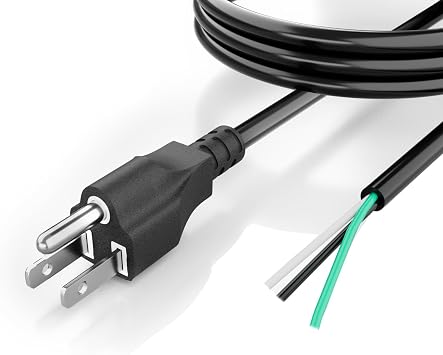 16 Gauge 3 Prong Heavy Duty Replacement 6ft Power Supply Cord Cable 120V Pigtail for Universal AC Appliance, NEMA 5-15 Plug US SJT 16AWG 6ft 16 Gauge-6ft
