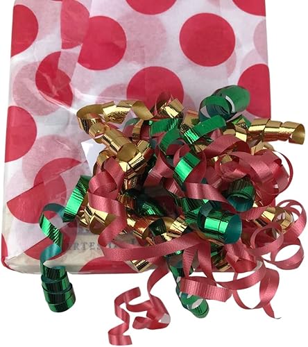 Miniatura 9 de MMvolesy Rizos festivos en rodajas finas, lazos de Navidad, lazo de regalo de Navidad, día de San Valentín, lazos autoadhesivos para regalos,