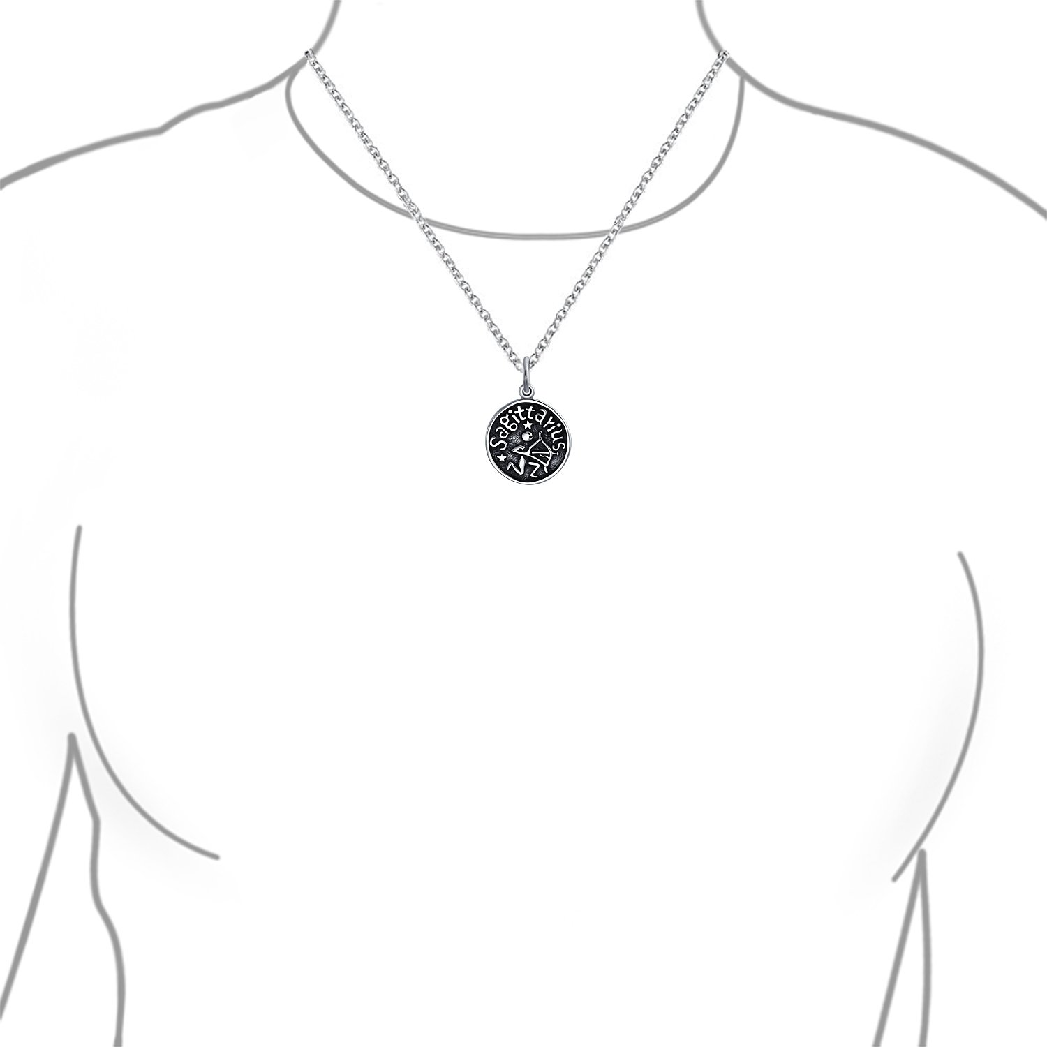 Personalizzare astrologia costellazione oroscopo celeste disco medaglione ciondolo zodiaco collana per le donne in argento sterling ossidato