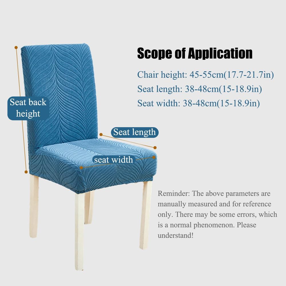 D/Green,4pcs, Dining Chair Cover Set of 4/6 Full Wrap Stretch Chair Cover Chair Slipcovers Jacquard Velvet Fabric Chair Protector for Hotel Dining Room Ceremony Kitchen Restaurant