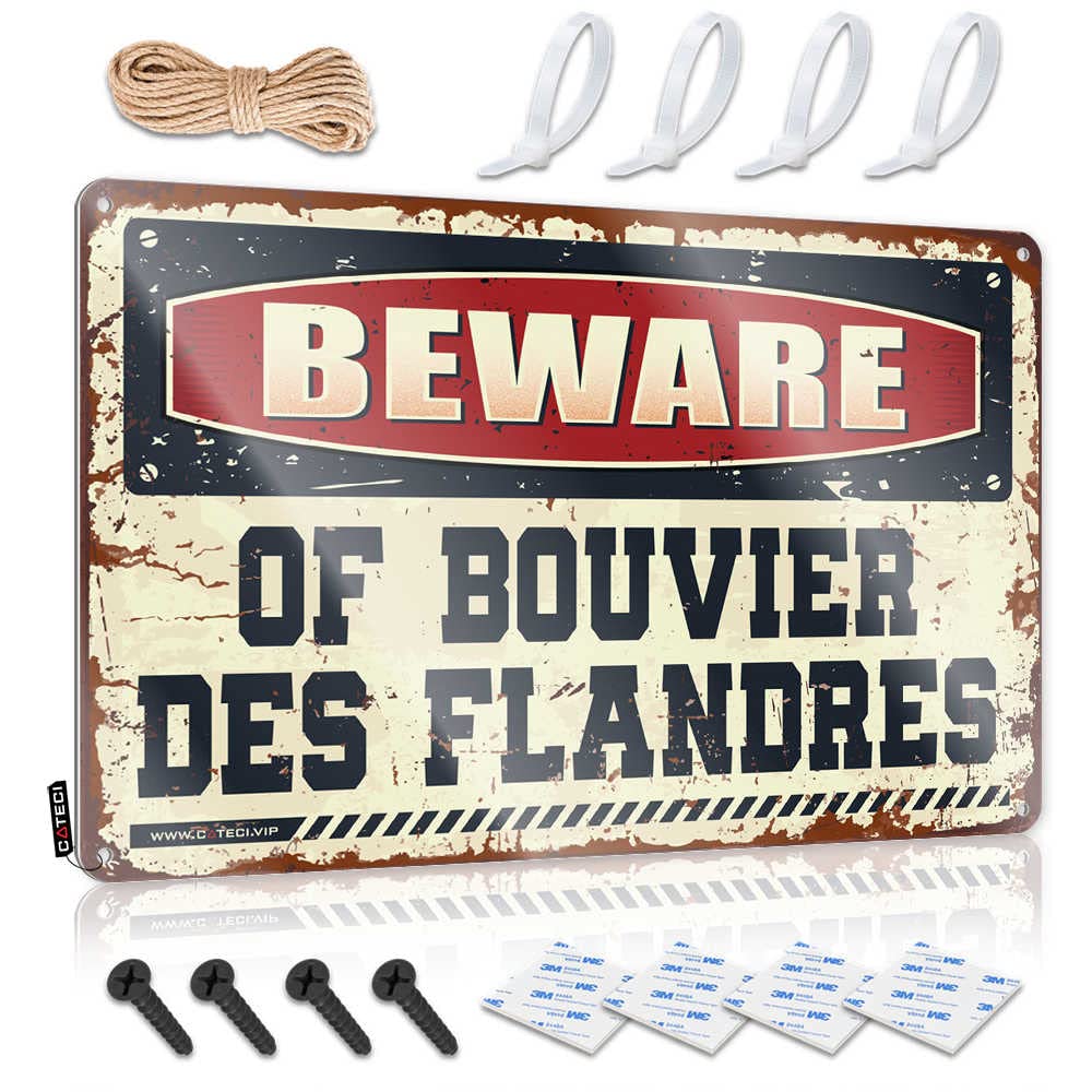Beer Bar Metal Sign Beware Of Bouvier Des Flandres Sign Bedroom Door Sign Old Signs Metal Vintage(20X30CM)