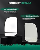 Vista 4 de SCITOO Reemplazo de vidrio para espejo lateral Compatible con Ford F-250 F-350 F-450 F-550 Super Duty 1999-2016, Ford Excursion 2000-2005, vidrio