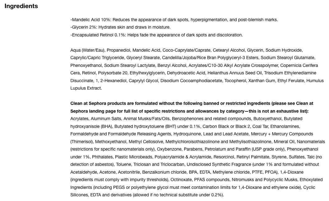 The Inkey List Mandelic Acid Treatment. Reduces Hyperpigmentation and