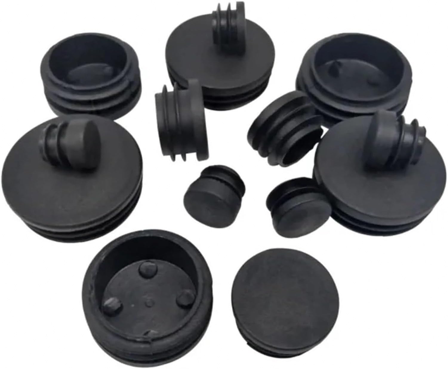 4 szt. czarne zatyczki do nóg rur i mebli, 90mm, 4PCS
