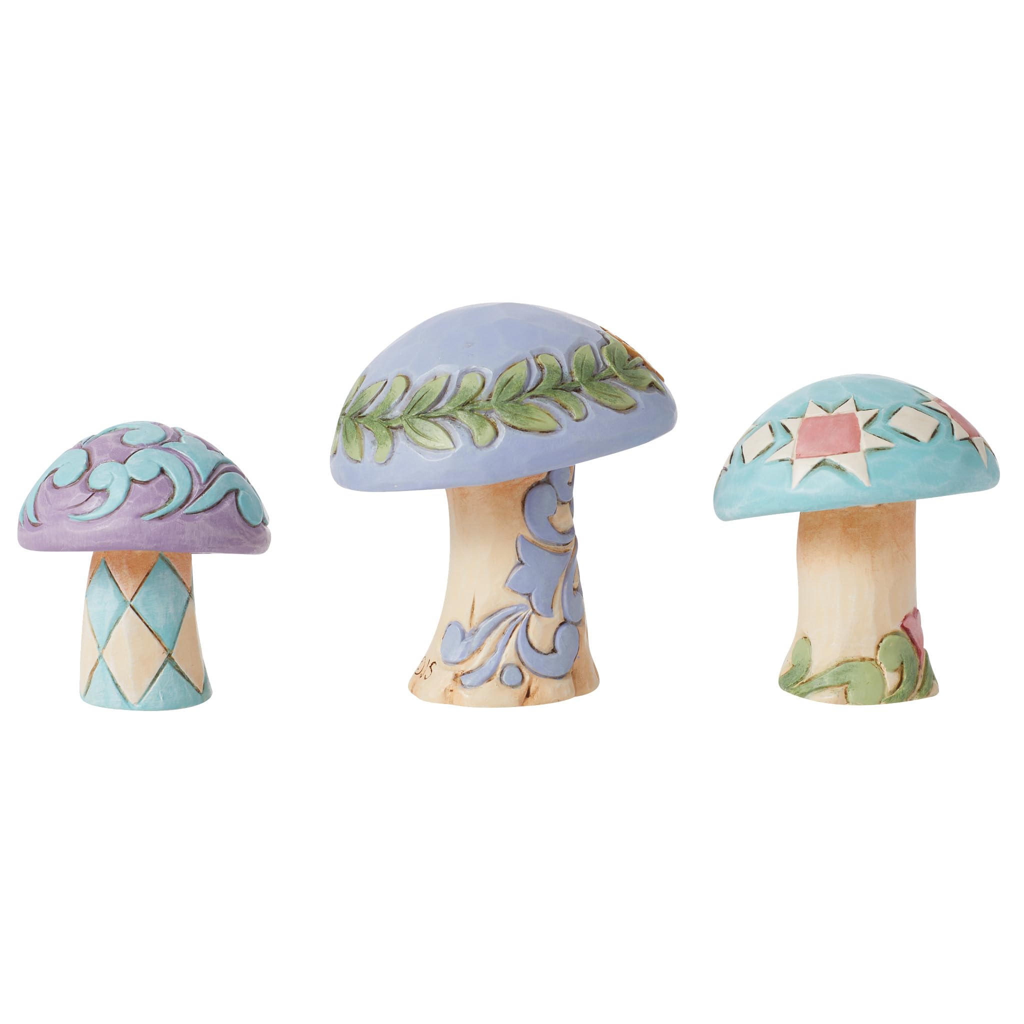 Enesco Jim Shore Heartwood Creek Nature's Meadow Mushrooms Minyatür Heykelcik Seti, 6,5 cm, Çok Renkli