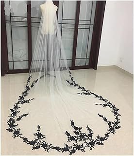 Schleier braut Hochzeitsschleier For Die Braut, Lang, Mit Spitze, Blumenmuster, Elegant, Brautschleier, Kathedrale, Weiß, Elfenbein, 300 Cm zum Verkleiden(150cm)