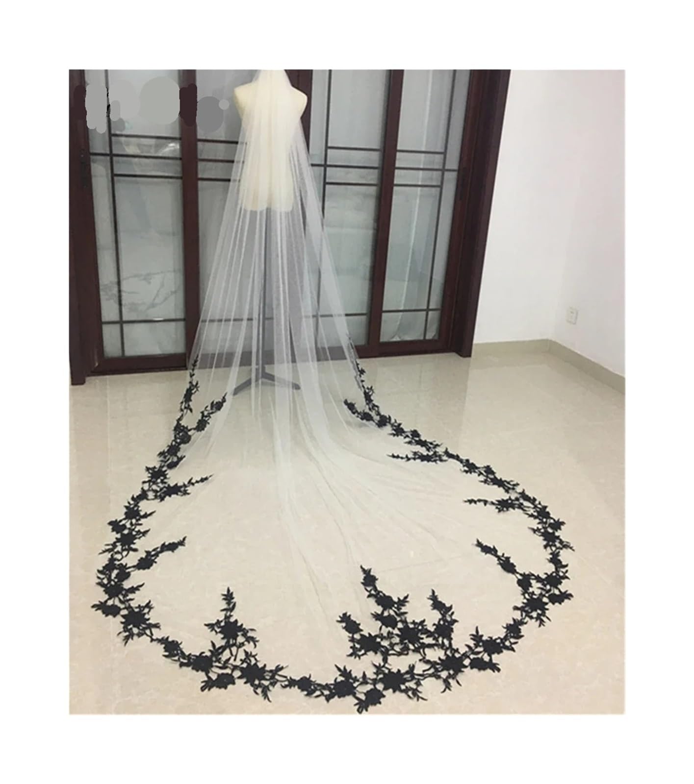 AMZBNEIDI Tulle Lace Bridal Veil