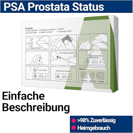 2 x PSA Test Prostate Self Test for Home for Men - Quick Test for Determining Increased PSA Concentration in the Blood - Early Orientation