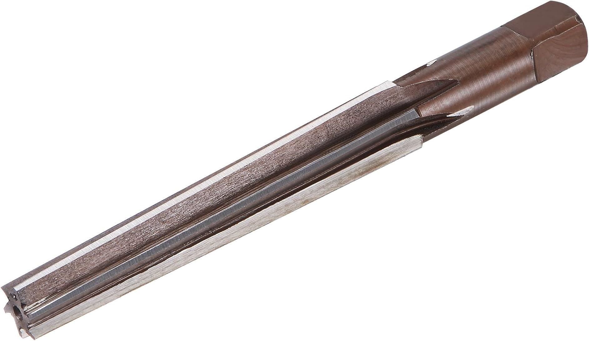 sourcing map MT1 Morse Taper Reamer H8 Accuracy Carbon Tool Steel 6 Flutes Straight Shank Finish Hand Reamer Cutter Milling Tool