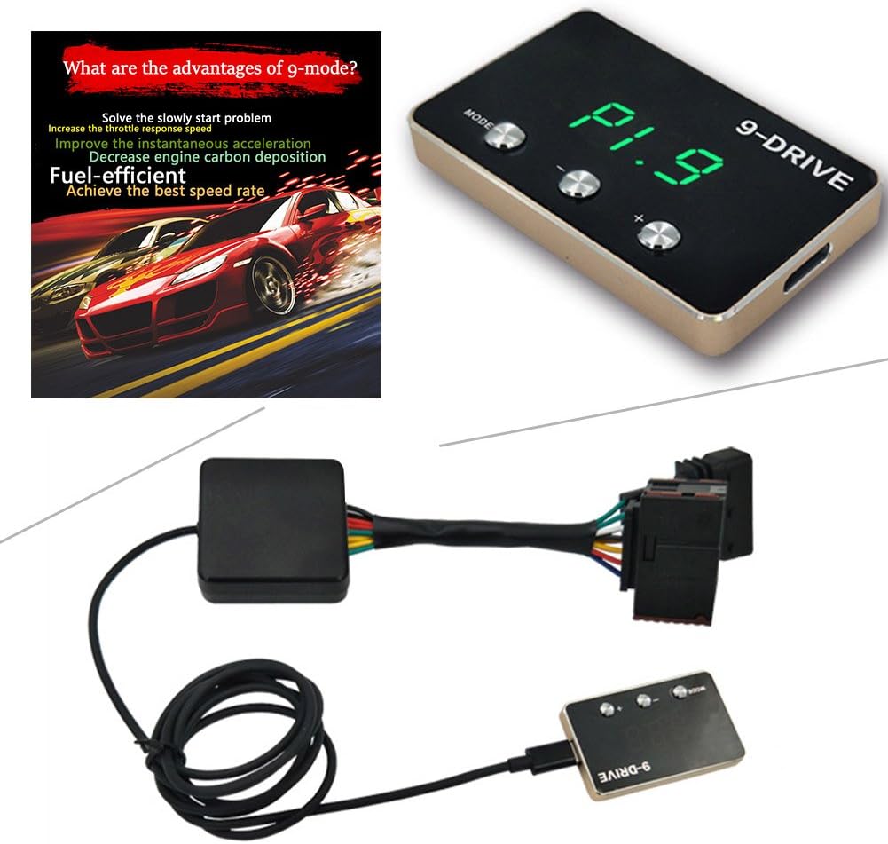 Mallofusa Throttle Response Controller Electronic Throttle Controller 9 Modes Smart Electronic Racing Accelerator Fit for L200 Montero New Pajero Triton Xpander Throttle Cars Green LED