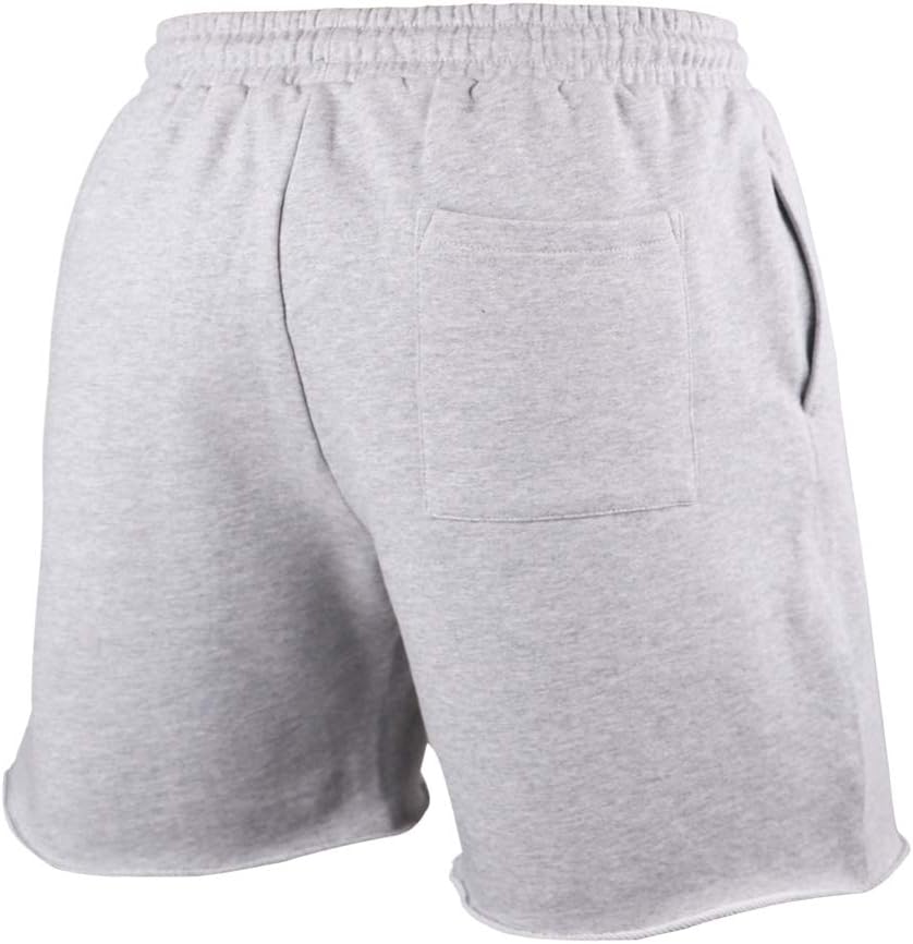 Men's Gym Sport Bodybuilding Workout Casual Shorts with Pockets 3 inch Inseam Raw Hem Terry Cotton - Image 3