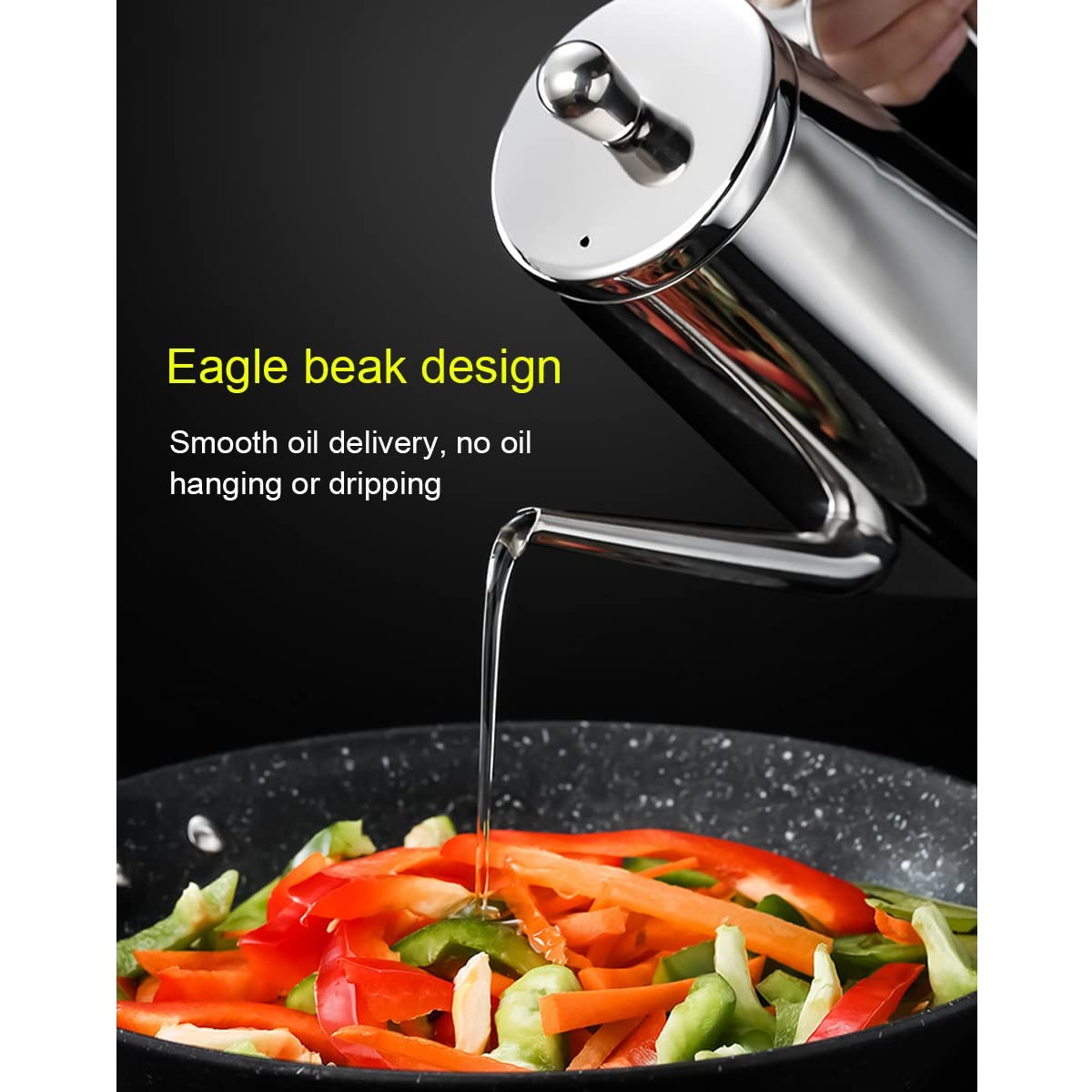 Dispenser per olio d'oliva in acciaio inossidabile 304, contenitore per olio e aceto da cucina, perfetto per cucinare e barbecue, bottiglia resistente per olio