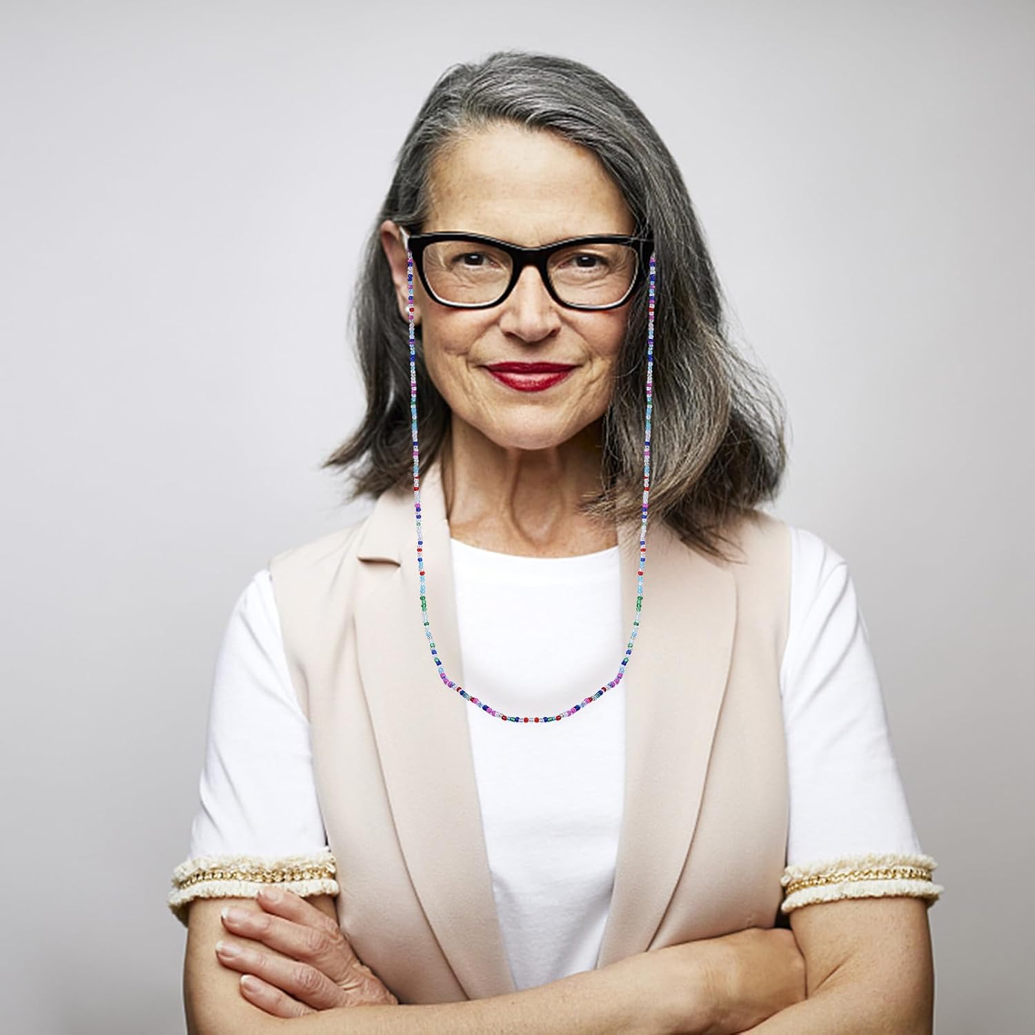 Didiseaon Bohemian Style Decorative Glasses Bead Chains 3pcs Set Non-slip Eyeglasses Hanging Straps for Women Casual Wear
