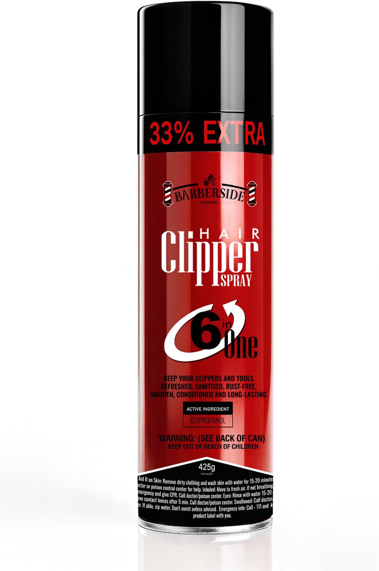 ican Barber Side London Clipper Spray for Hair Clippers, Disinfectant/Lubricates/Anti-Rust Formula 454g