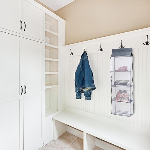 Miniatura 6 de Large Capacity Hanging Closet Organizer Bag with Hook Multi-Layer Clothes Storage Container with Transparent Window and Sturdy Dividers for Bedroom