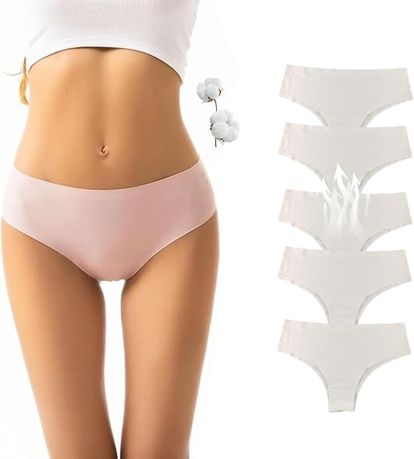 Invisible Camel Toe Thong, Breathable Sweat Proof Seamless Underwear