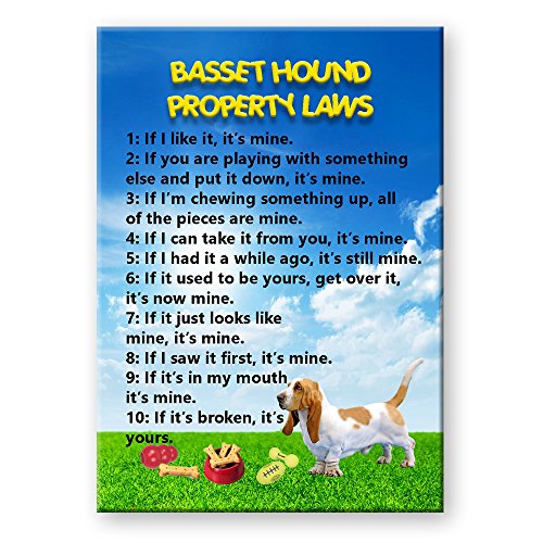 Basset Hound Property Laws Fridge Magnet No 1 Funny Basset Hound Property Laws Fridge Magnet No 1 Funny