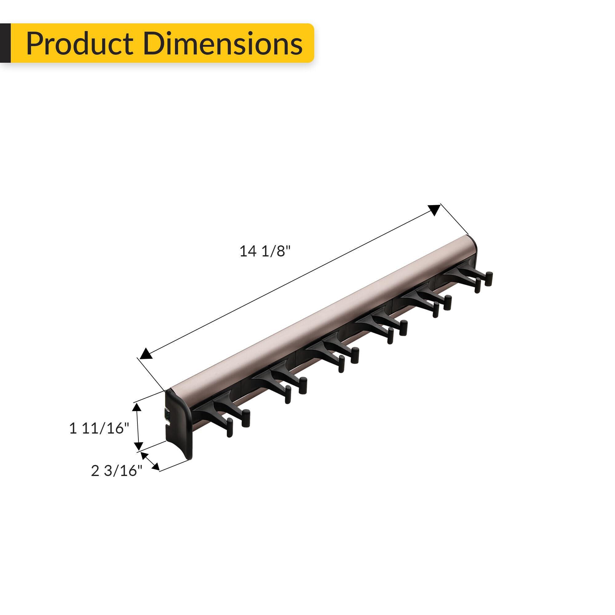 Brixwell QIK2-002 Belt Rack, 6 Hook with 3/4