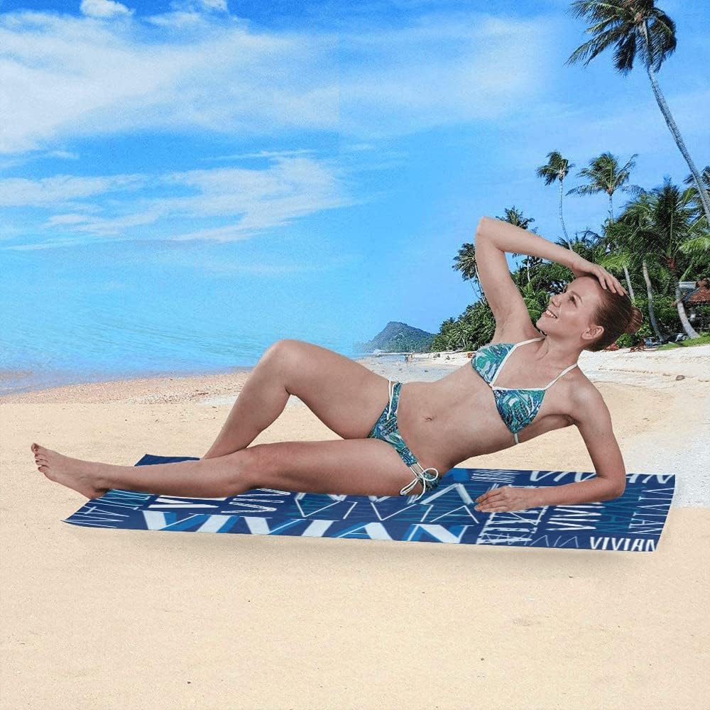 Dr.TOUGH Personalized Beach Towels for Adults Custom Beach Towels with Names Custom Quick Dry Name Beach Towel