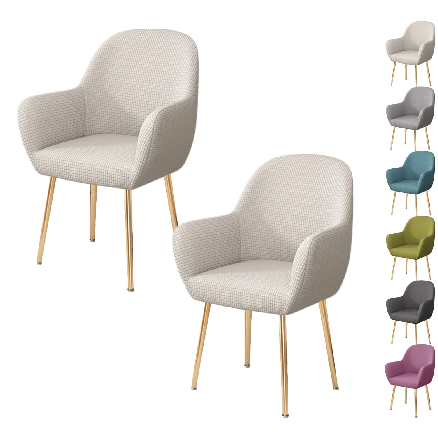 Housse de chaise pour salon et cuisine moderne dossier arrondi