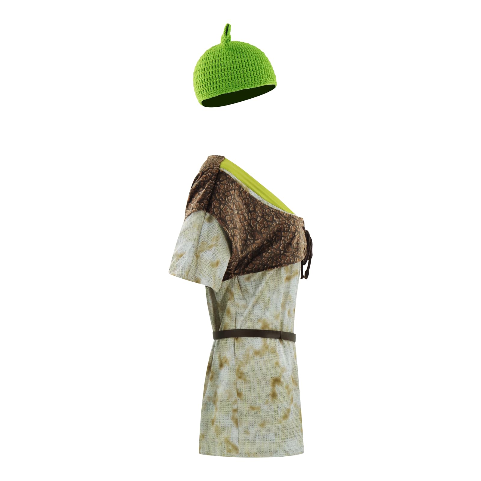 AYYOHON Green Ogre Costume Leather Vest Ears Hat Set Sublimated Halloween T Shirt Knitted Ears Beanie Adult Cosplay Outfits M - Image 3