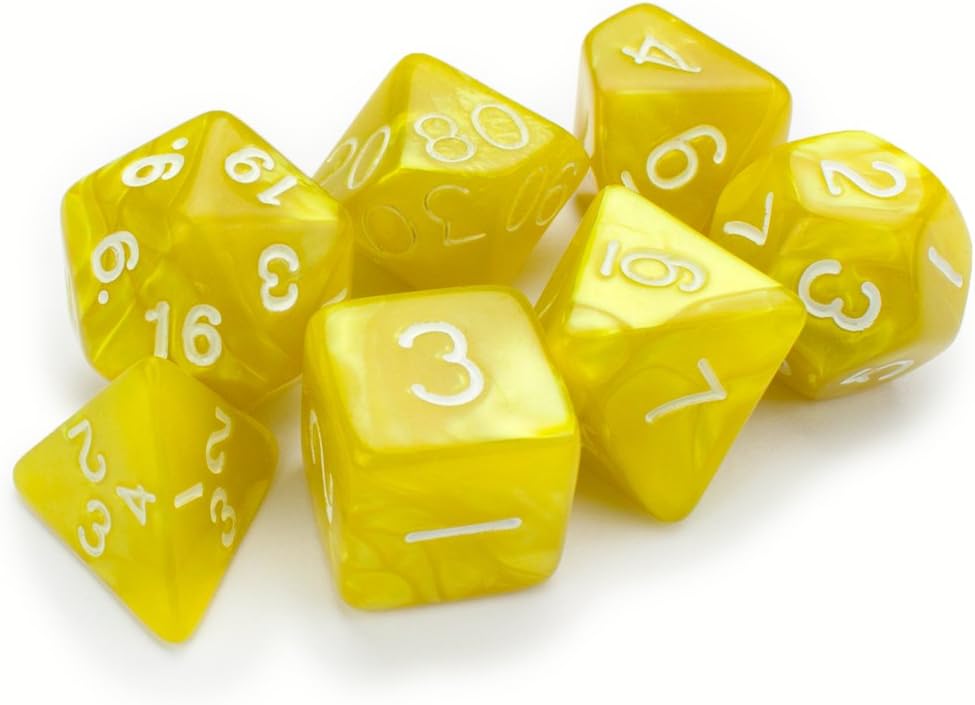 Series II Wiz Dice Set of 7 Polyhedral Dice - Includes Bonus Velvet Pouch! (Kings Ransom)