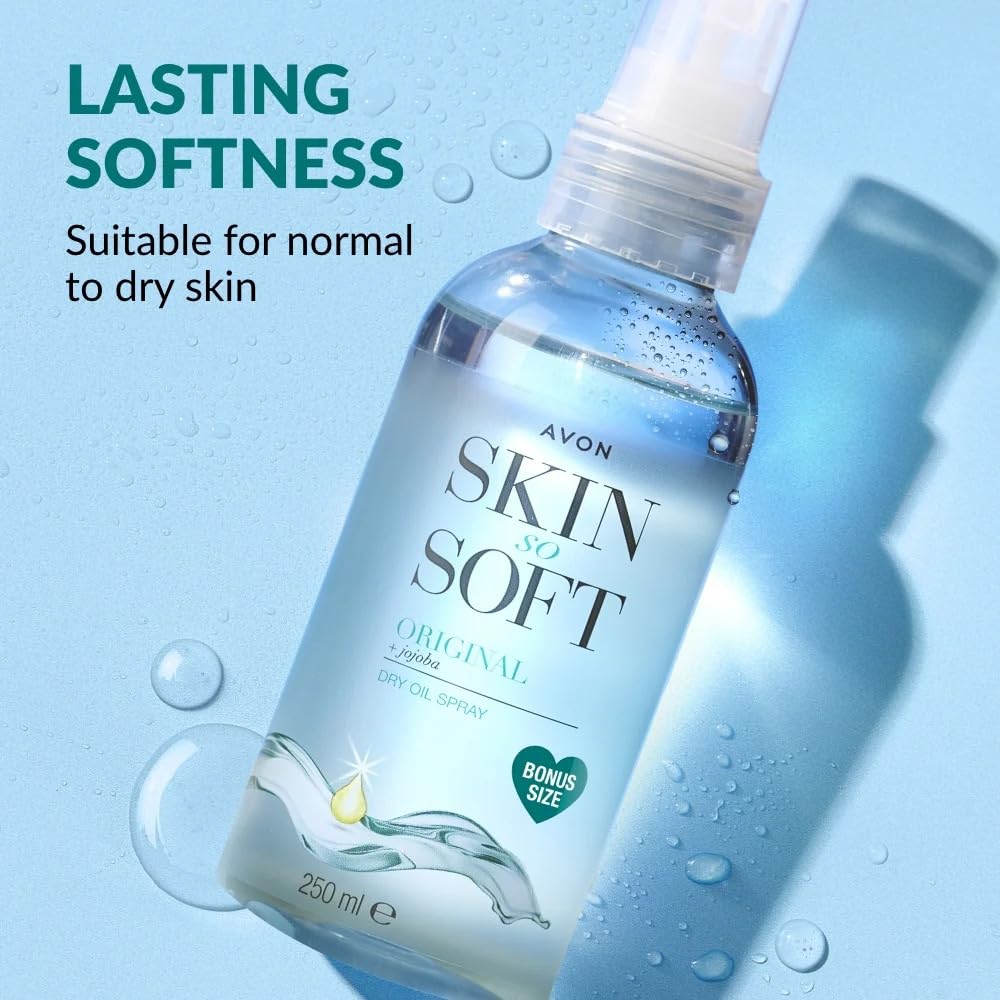 Skin So Soft Original Jojoba Dry Oil Spray – Fast Absorbing, Lightweight, Non-Greasy, Vitamin E, Silky Smooth Finish, 8.45 fl oz (250 mL)