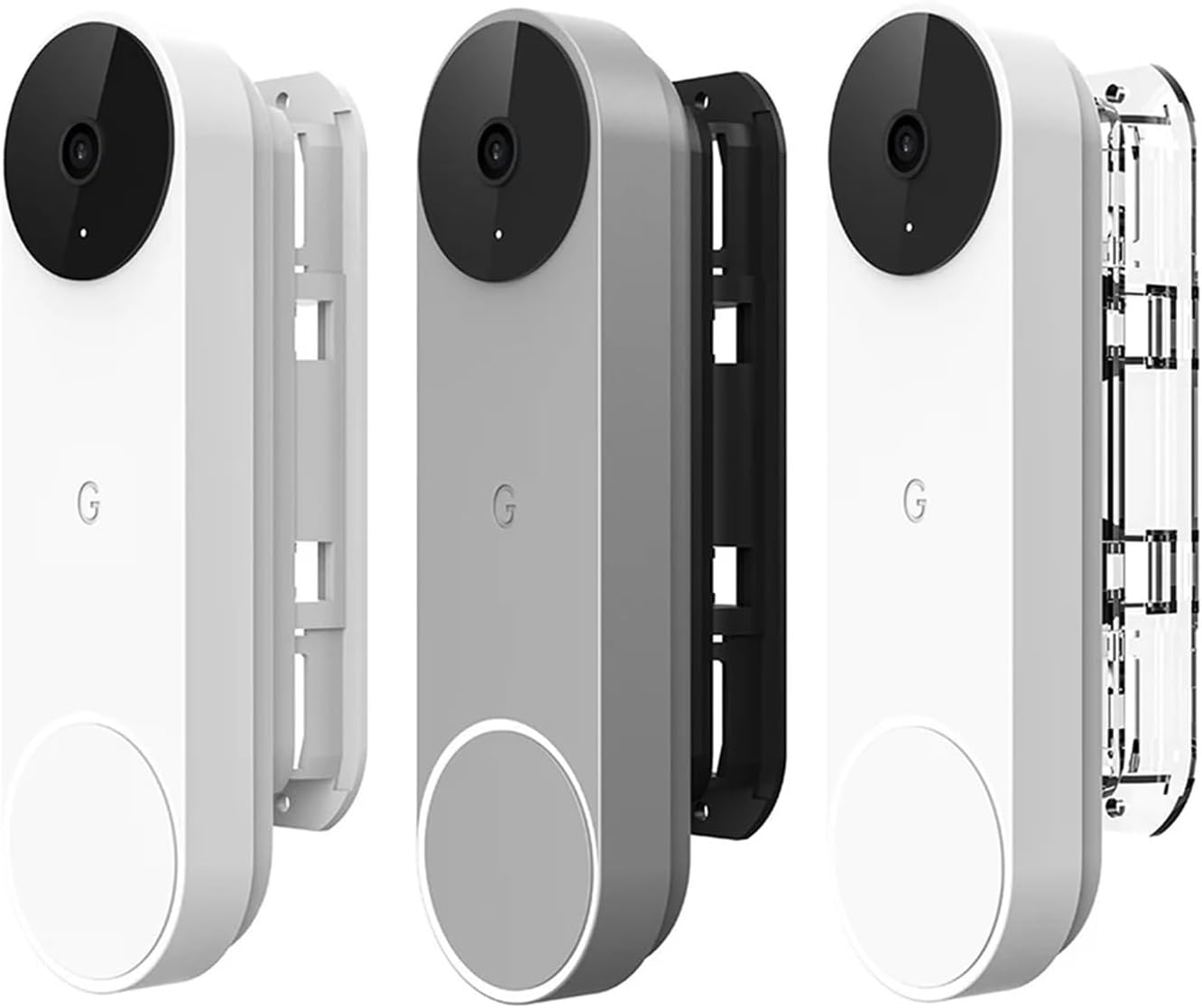 Doorbell, Horizontal Wall Mount for Doorbell, 45 Degree Rotation, Accessories for Doorbell (Battery), for Home, Office (Black)