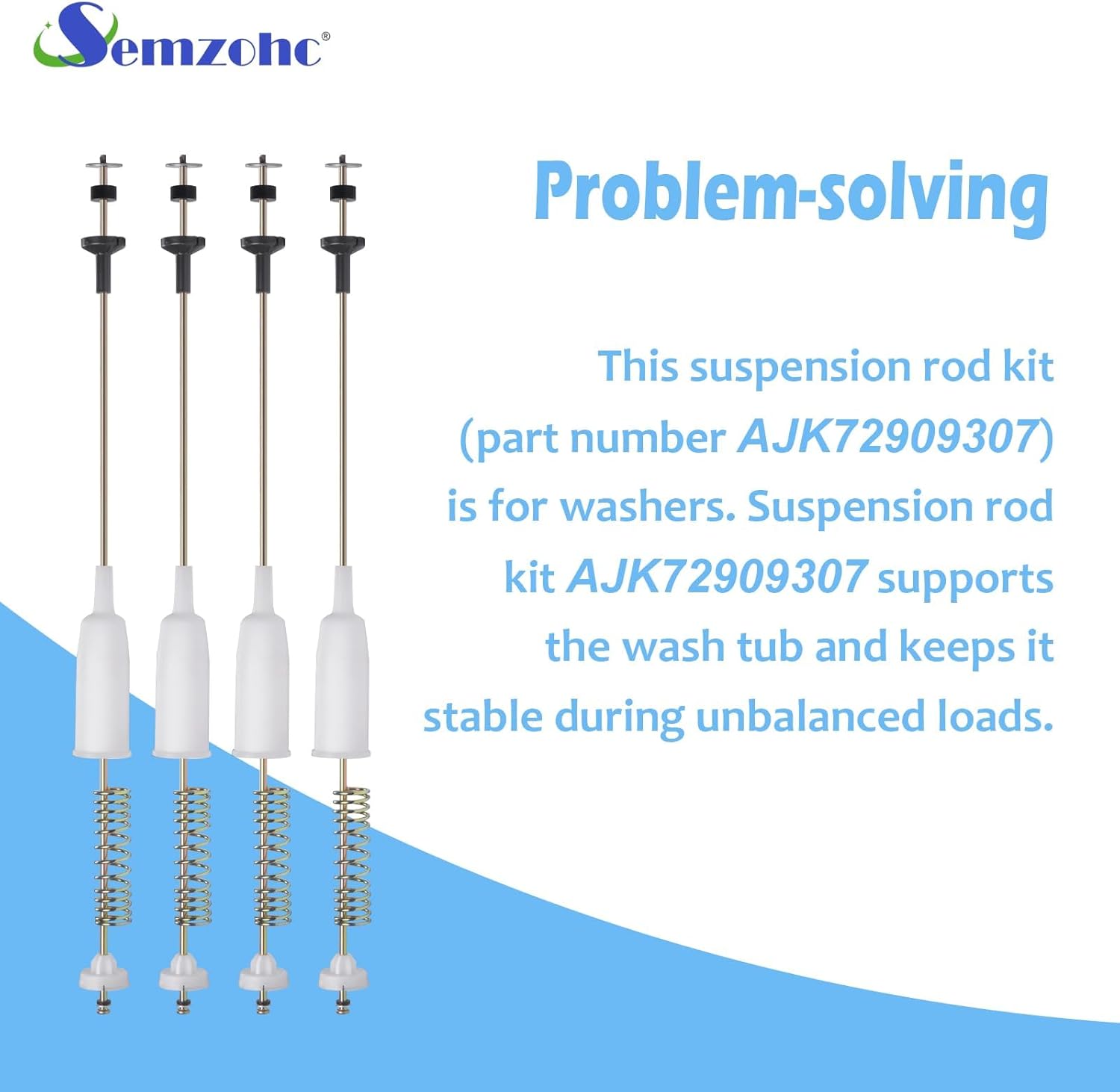 AJK72909307 4902EA1002E Washer Suspension Rod Kit 25.8 inch Replacement Fit for l.g WT4970CW WT5070CW and ken-more 79631512210, 79631512211 Washer, Replaces TAW35618213, AP5736587