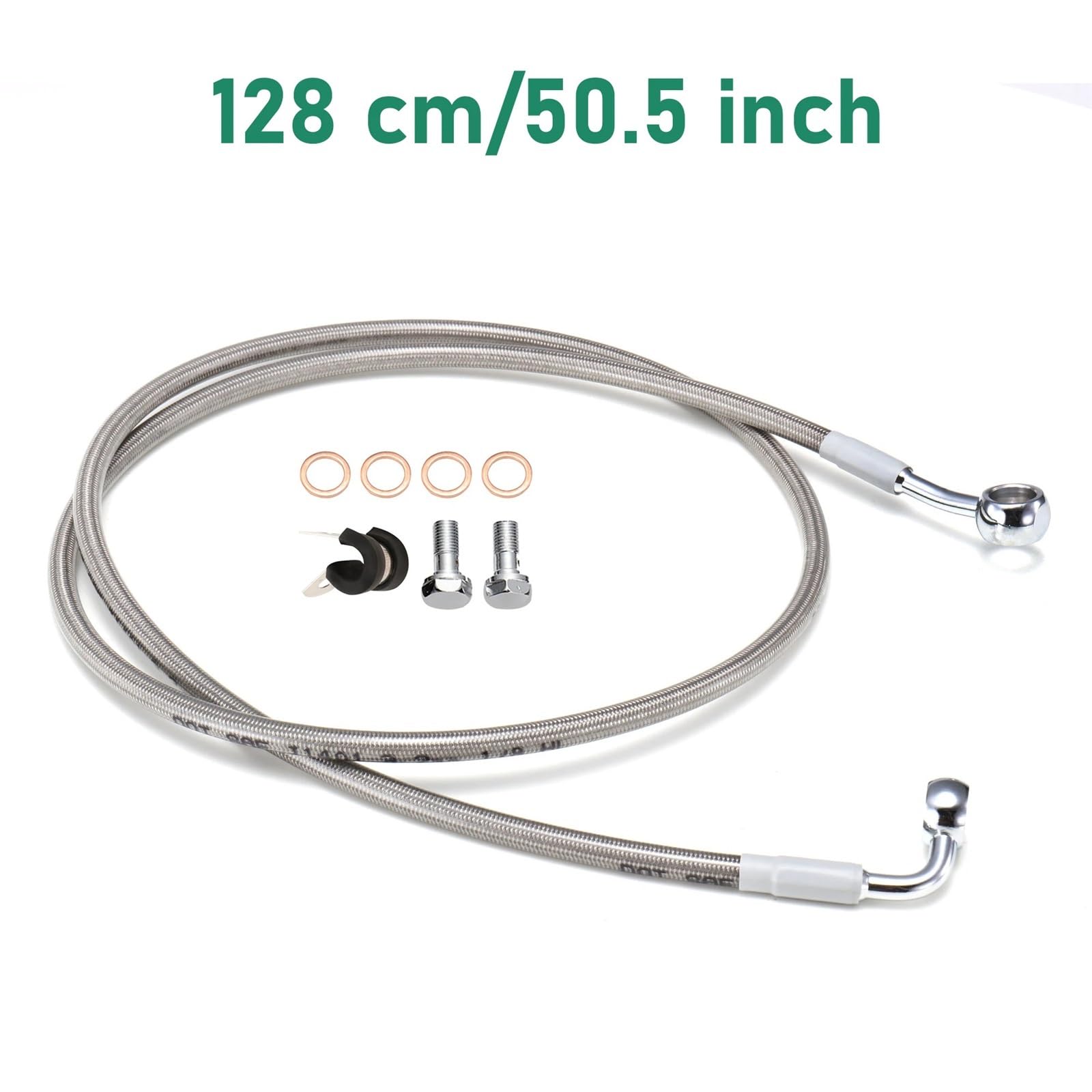 Kable napędowe Do Harleya Dyna Super Wide Glide Softail bez ABS 123/128CM Przednie przewody hamulcowe hydrauliczne Wąż olejowy Motocyklowe kable napędowe(128cm Chrome)