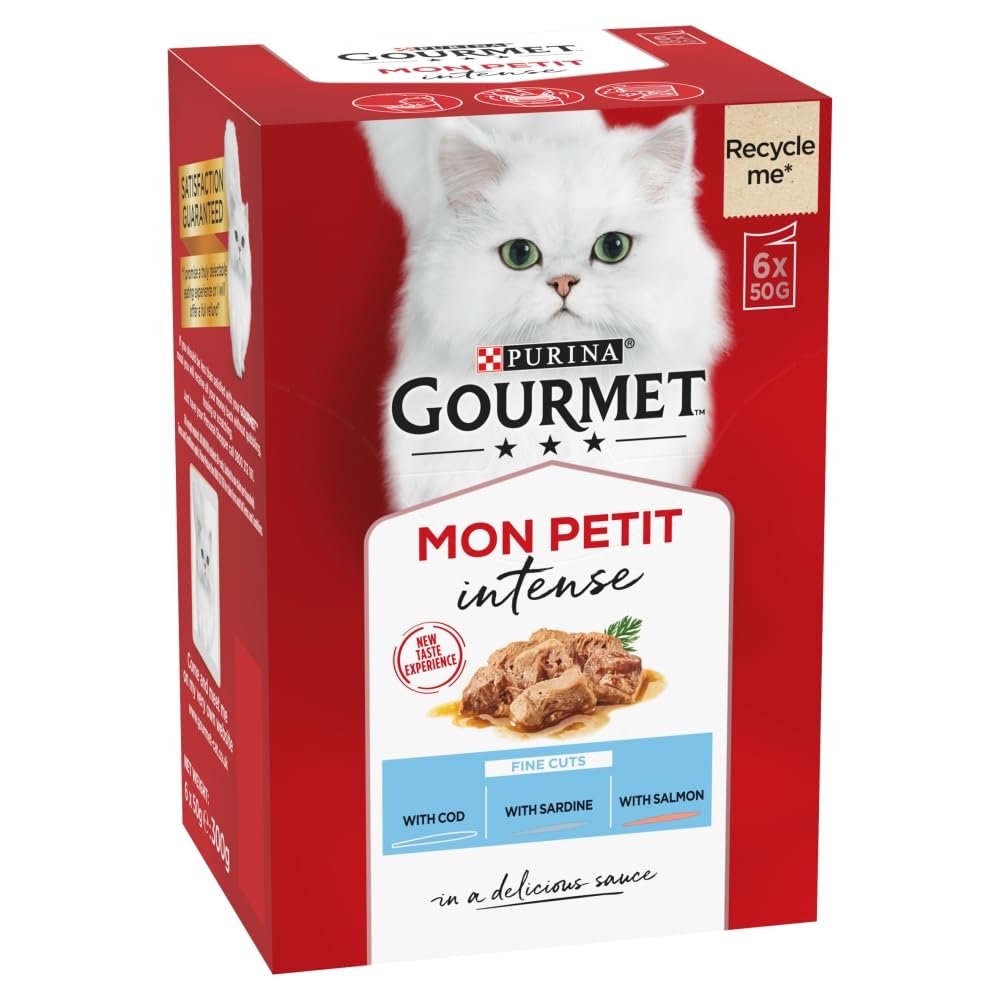 Purina Gourmet Mon Petit Wet Cat Food (Cod, Sardine & Salmon) - Pack Size : 6...