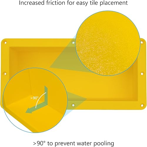Miniatura 7 de Uni-Green Ready Tile - Reposapiés pequeño de ducha de 16 x 8 x 4 pulgadas (interior de 14 x 6 x 4 pulgadas) para reposapiés y soporte de jabón,