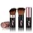 Easyhut Retractable Kabuki Makeup Brushes 2 Pcs Blush Brushes Set Portable Powder Brushes with Flat and Angled Top for Liquid Cream Girls Cosmetics Travel, Large/1.18inch, Rose Gold
